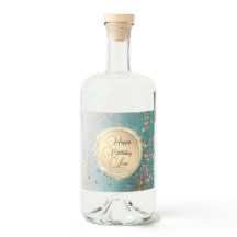 Feliz aniversário Glittery Stardust em Blue Teal