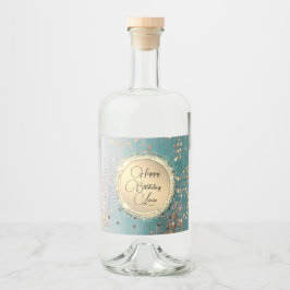 Feliz aniversário Glittery Stardust em Blue Teal