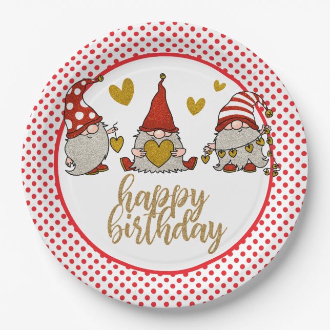 Feliz Aniversário Gomes Prato de Papel (Frente)