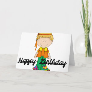 Feliz Aniversário Hippie Boy 1 Cartão de Saudação