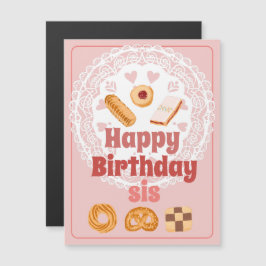 Feliz aniversário, irmã imã, biscoitos dinamarques