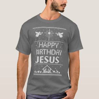Feliz Aniversário Jesus Suéter Feio de Natal Escan