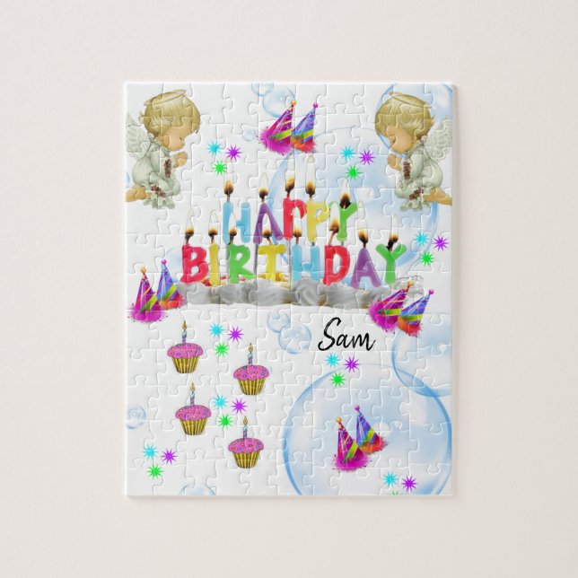 Feliz Aniversário Jigsera Quebra-cabeça Twin Angel (Vertical)