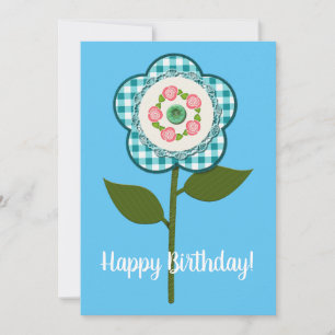 Feliz Aniversário! Linda Flor de Tecido Falso