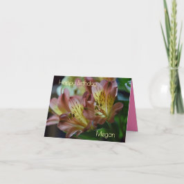 Feliz Aniversário Lírios Personalizáveis Cartão de