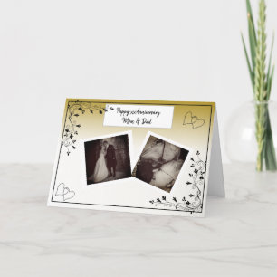 Feliz aniversário Mãe e Cartão com fotos Pai