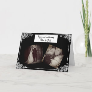 Feliz aniversário Mãe e Cartão com fotos Pai