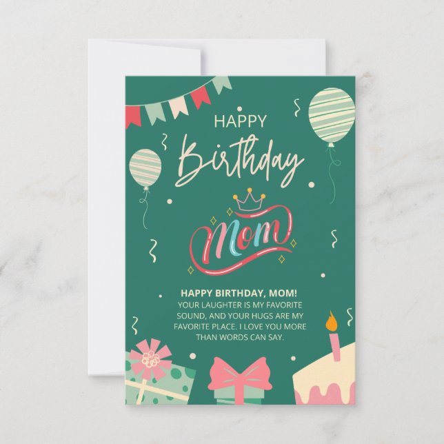 Feliz Aniversário Mãe - Mensagem de Amor Sensível (Frente)