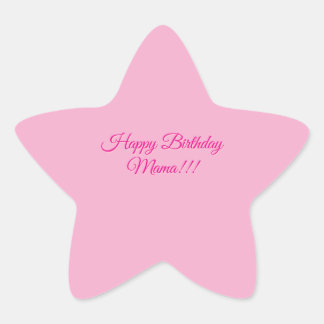 Feliz Aniversário Mamãe Adesivo | Estrela Rosa Fof
