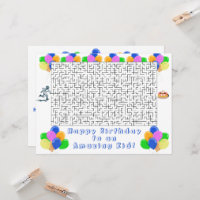 Feliz Aniversário Maze e Balões Criança Incrível