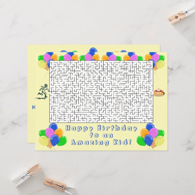 Feliz Aniversário Maze e Balões Incrível Creme (Frente/Verso In Situ)