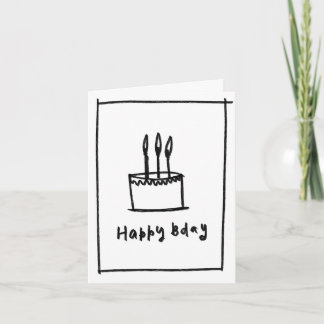 Feliz Aniversário - Minimalista - Cartão de Abertu