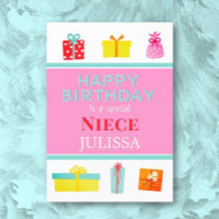 Feliz Aniversário - Niece - Cartão Personalizado