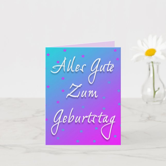 Feliz Aniversário No Cartão De Saudação Em Alemão (Planta pequena)