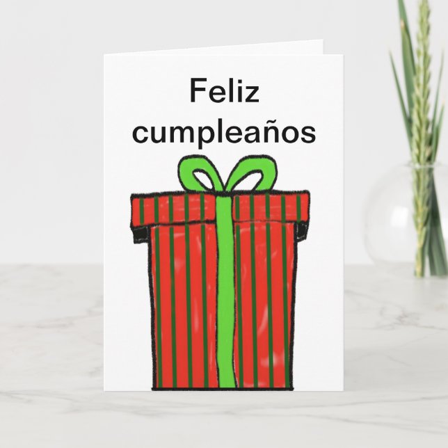 Feliz aniversário no cartão espanhol (Frente)