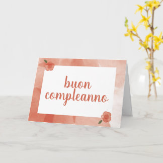 Feliz aniversário no cartão italiano