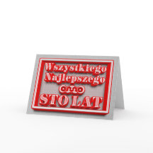 Feliz aniversario no cartão polonês