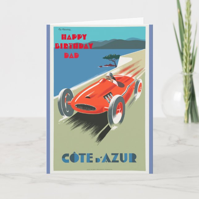 Feliz Aniversário Pai Modelo de Carro de Corrida V (Frente)