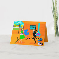 Feliz Aniversário Pais Cartão de Boas Festas Retrô