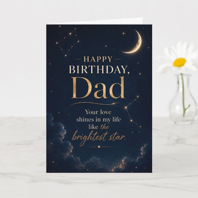Feliz Aniversário Papai Cartão Celestial (Planta pequena)