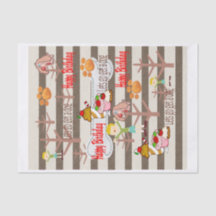 Feliz Aniversário Papel Tecido Desejo de um cão