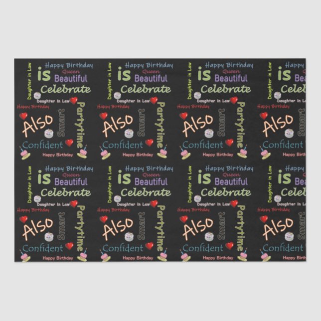 Feliz Aniversário Papel Tecido Filha de Direito (Frente )