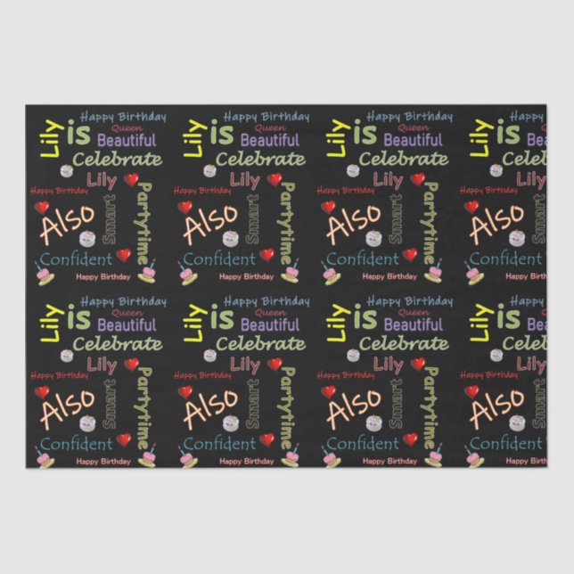 Feliz Aniversário, Papel Tecido Lily (Frente )