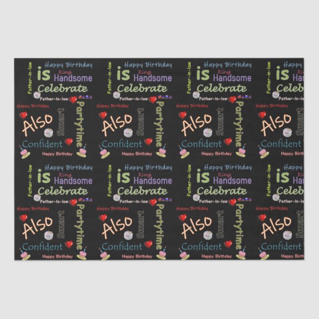 Feliz Aniversário Papel Tecido Pai na Lei (Frente )