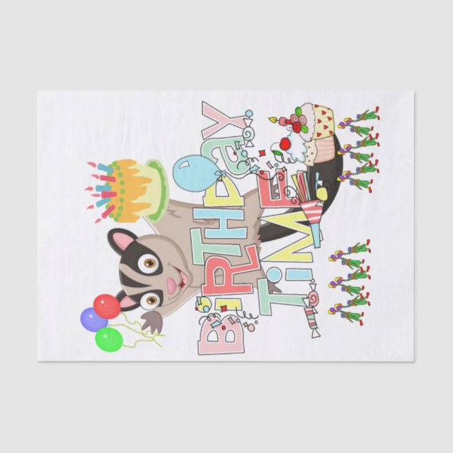 Feliz Aniversário Papel Tecido Possum (Frente )