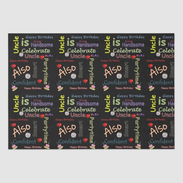 Feliz Aniversário Papel Tecido Tio (Frente )