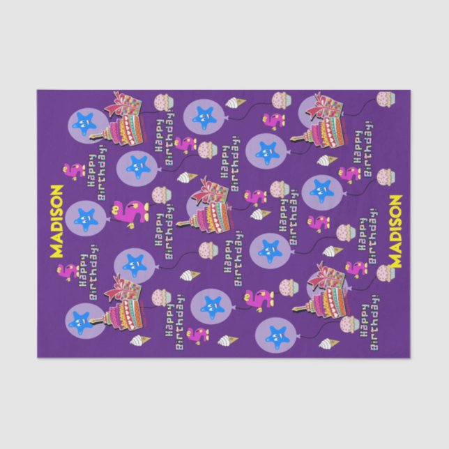 Feliz Aniversário Papel Tecidual #5 Feliz Aniversá (Frente )