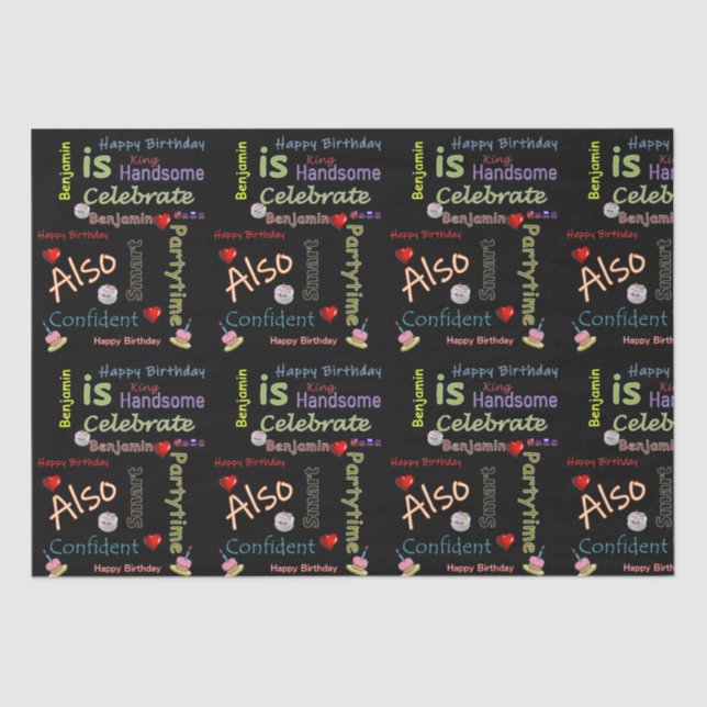 Feliz Aniversário Papel Tecidual Benjamin (Frente )