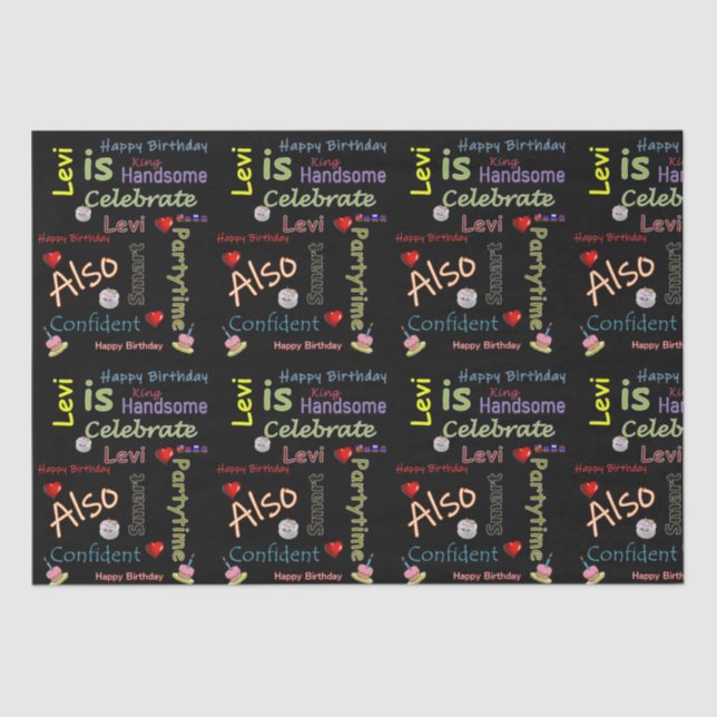 Feliz Aniversário, Papel Tecidual Levi (Frente )