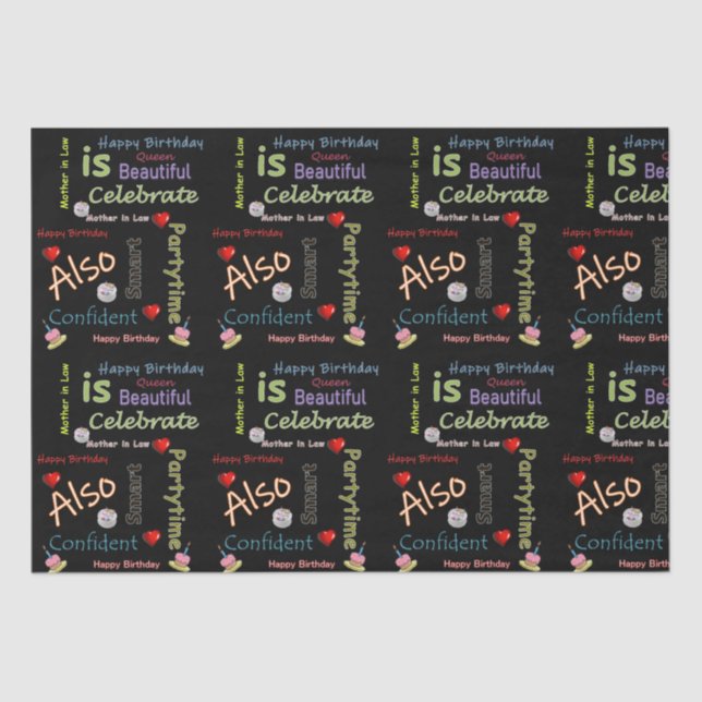 Feliz Aniversário Papel Tecidual Mãe em Direito (Frente )