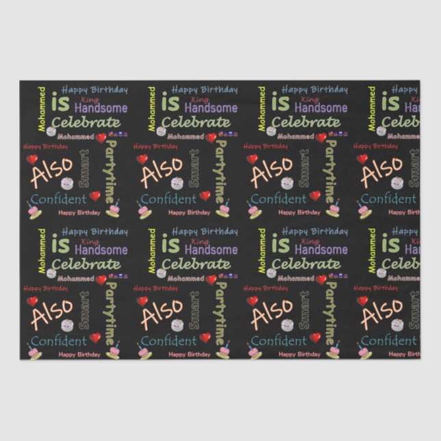 Feliz Aniversário, Papel Tecidual Mohammed (Frente )