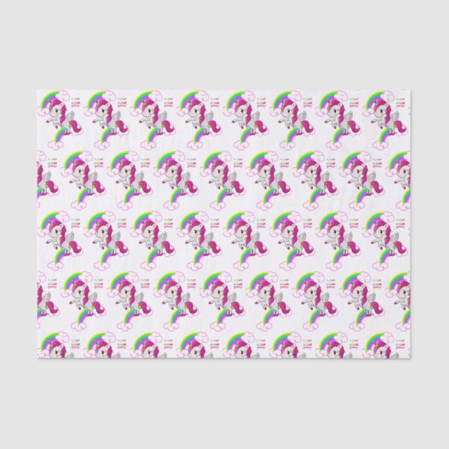 Feliz Aniversário - Papel Tecidual Unicórnio (Frente )