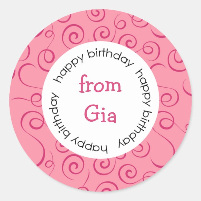 Feliz aniversário para/de adesivos (Frente)