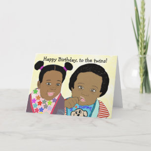 Feliz Aniversário, para o Cartão dos Gêmeos