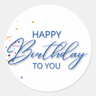 Feliz Aniversário para Você Adesivo Redondo