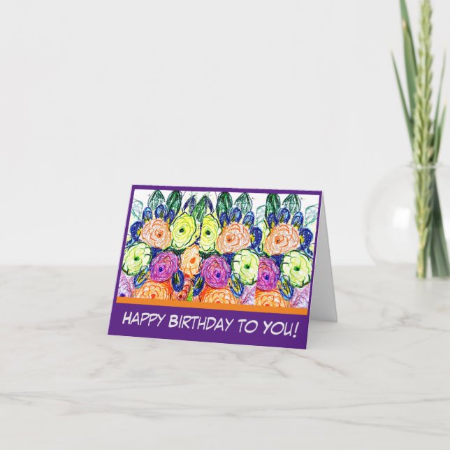 Feliz aniversário para você! Cartão (Frente)