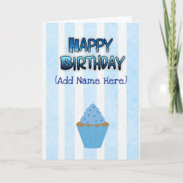 Feliz aniversário para você Cartão Cupcake Azul
