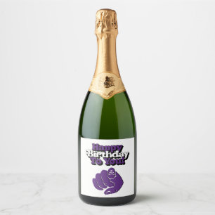 Feliz Aniversário Para Você Rótulo De Vinho Espuma