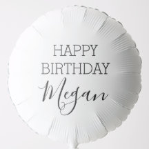 Feliz Aniversário Personalizado Nome Preto e Branc