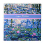 Feliz aniversário, pintura de lírios-d'água,<br><div class="desc">Feliz Aniversário - A famosa pintura de Claude Monet, Água Lírios, 1919.</div>