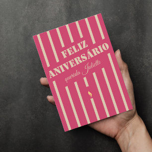 Feliz aniversário português, carro de saudação de