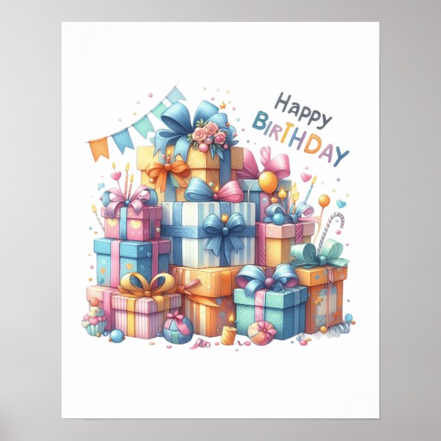 Feliz Aniversário Poster presente para todas as id (Frente)