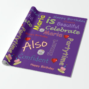 Feliz Aniversário Presente Papel de Embrulhamento 