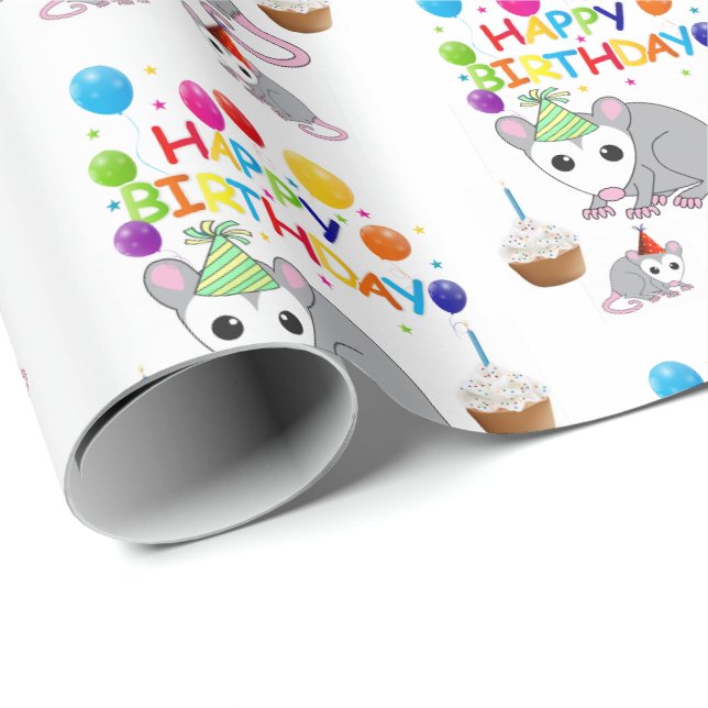 Feliz Aniversário Presente Papel de Envolvimento P (Ponta do rolo)