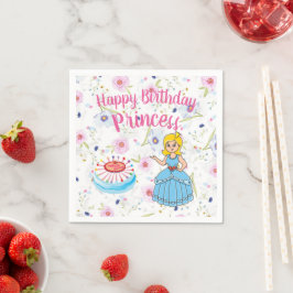 Feliz Aniversário Princesa Guardanapo de Papel