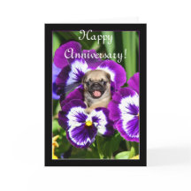 Feliz Aniversário Pug em cartão de visita